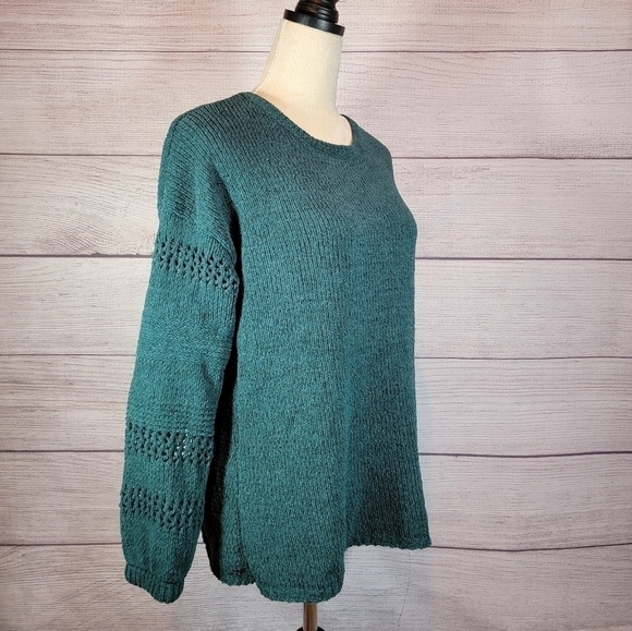 KNOX Rose Pullover Crew Neck Knit Sweater Green Size X-Small - Picture 4 of 7